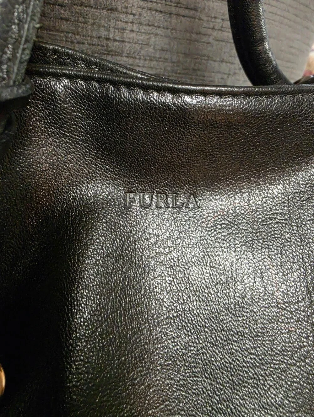 Vintage Furla Carmen Drawstring Shoulder Tote Bag